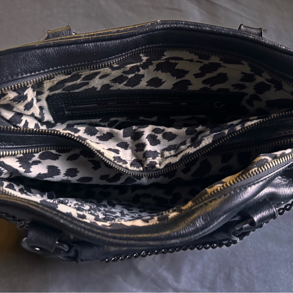 Black Studded Leather Handbag - Picture 3 of 3